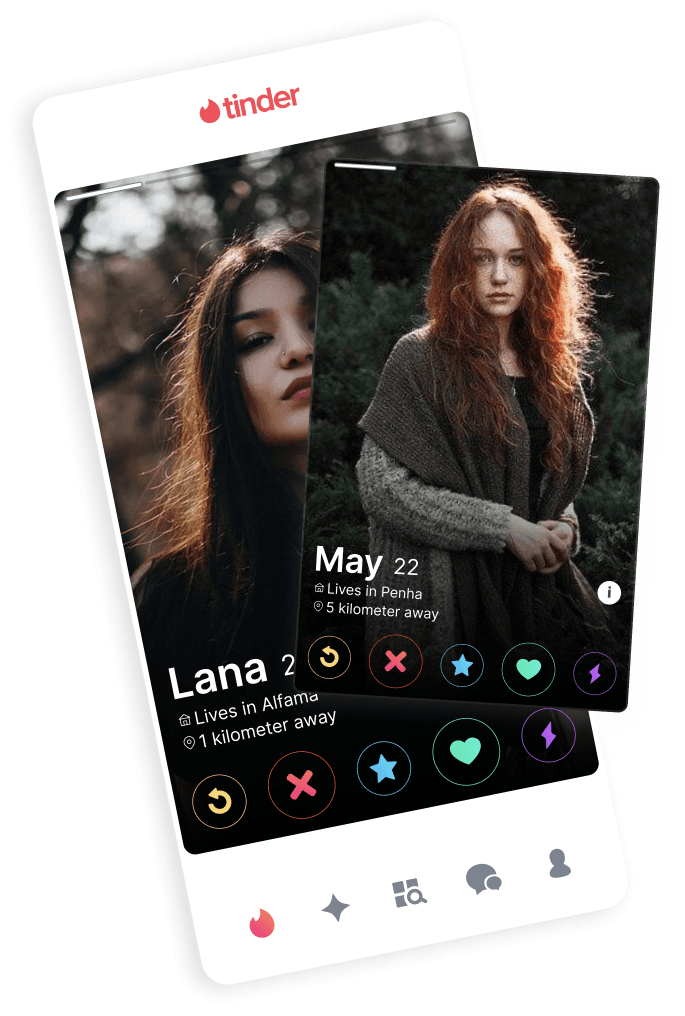 Tinder app screenshots